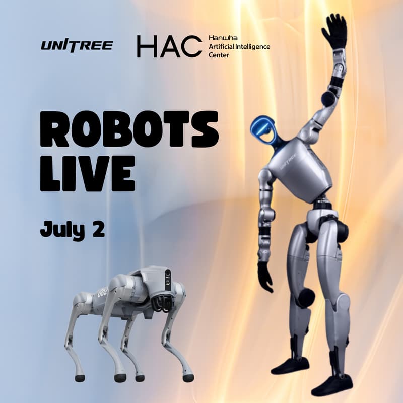 Cover Image for Unitree Robots LIVE — Physical AI Showcase: G1 Humanoid & Go2 Robot‑Dog Demo