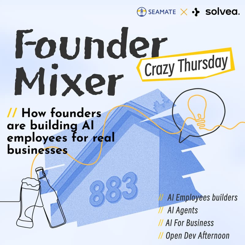 Cover Image for Building AI Employees 🤖 Seamate × Solvea Founder Mixer