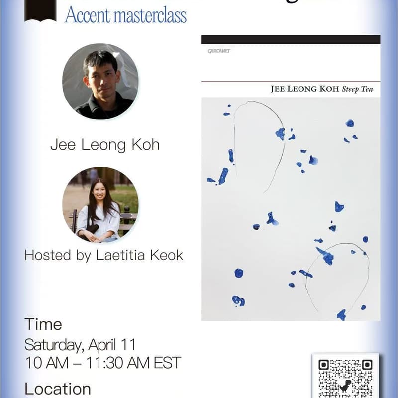 Cover Image for Accent Masterclass/Publisher Talk x Jee Leong Koh