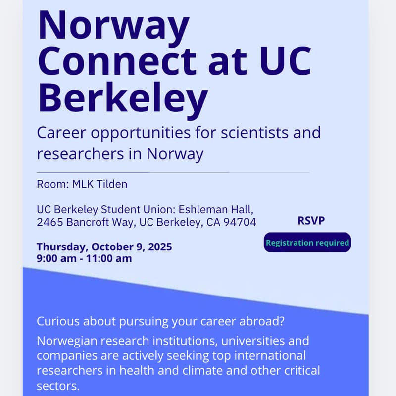 Cover Image for Norway CONNECT at UC Berkeley (MLK Tilden)