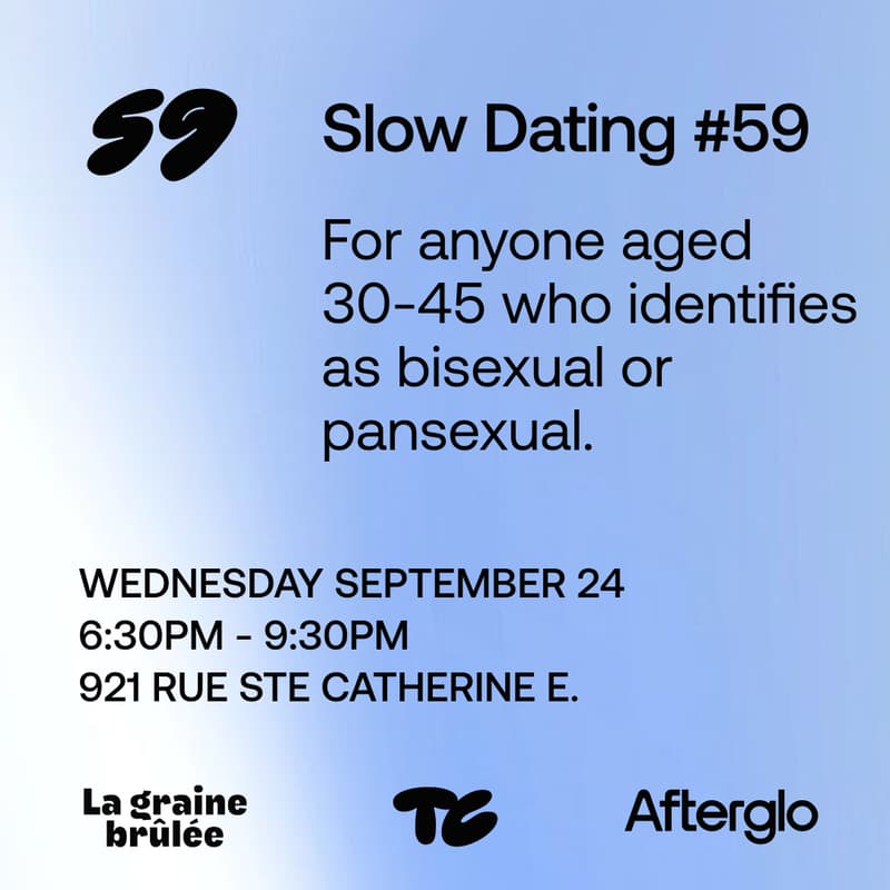 Cover Image for Slow Dating #59 (Bi/Pan 30-45) 💛