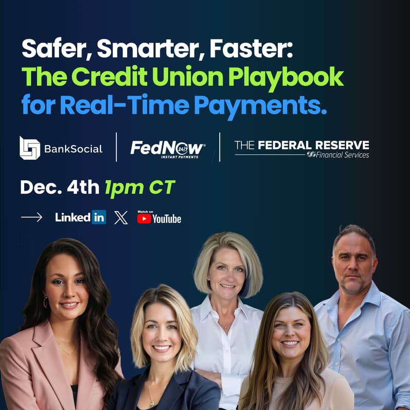 Cover Image for The Credit Union Playbook for Real-Time Payments with FedNow and BankSocial