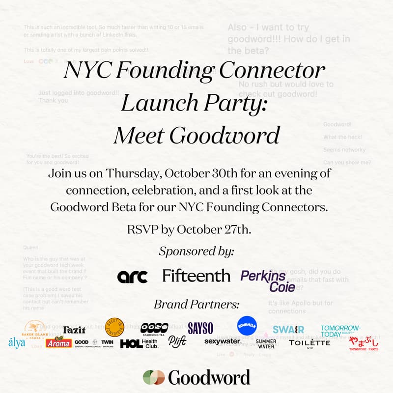 Cover Image for NYC Founding Connector Launch Party: Meet Goodword