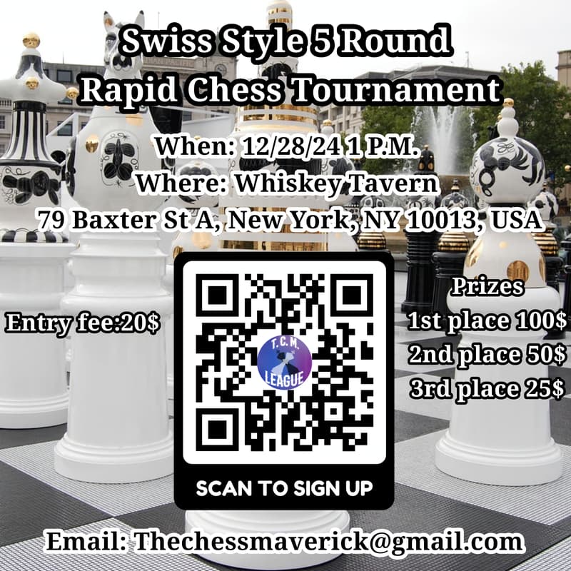 Cover Image for 12/28/24 Rapid Chess Tournament 5 Rounds