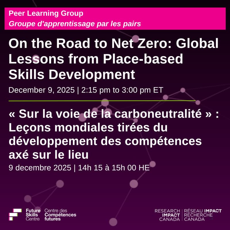 Cover Image for Peer Learning Group - On the Road to Net Zero: Global Lessons from Place-based Skills Development