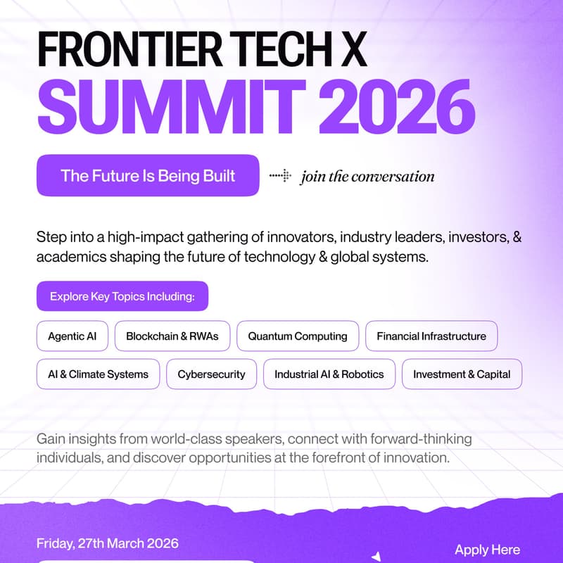 Cover Image for FrontiertechX Birmingham 2026 – Where AI, Web3, Robotics Meet.