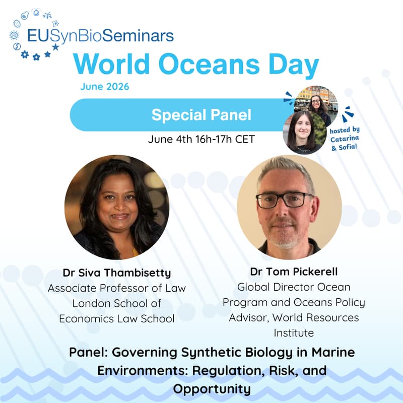Cover Image for Ocean's day Panel: Governing Synthetic Biology in Marine Environments: Regulation, Risk, and Opportunity