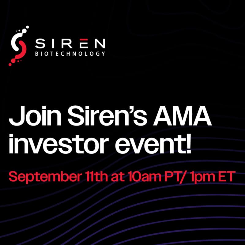 Cover Image for AMA with Siren Biotechnology: Ask Us Anything About the Future of Cancer Treatment 🚨