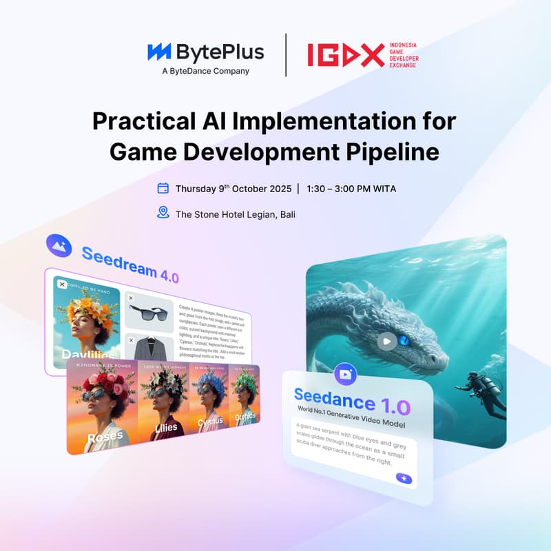 Cover Image for Empowering Indies: Practical AI Implementation for Game Development Pipeline presented by BytePlus