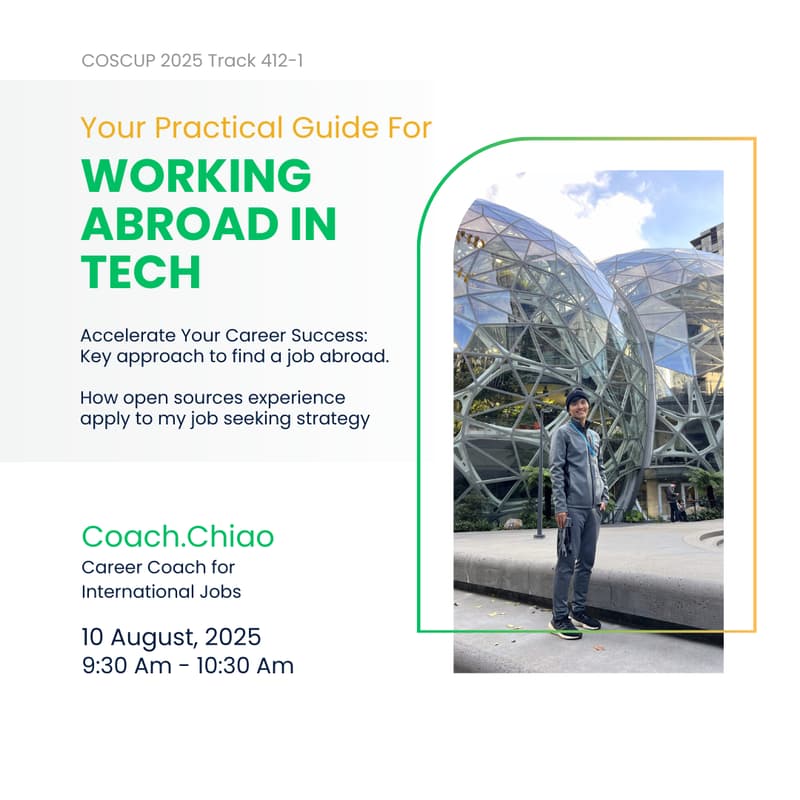 Cover Image for Your Practical Guide to Working Abroad in Tech (COSCUP TR412-1)