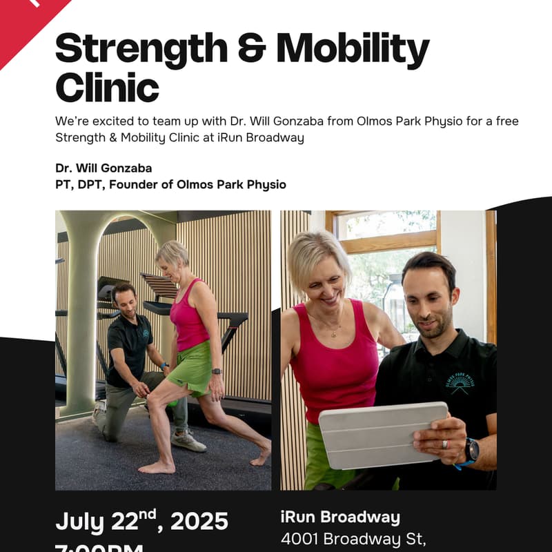 Cover Image for Strength & Mobility Clinic at iRun Broadway - Dr. Will Gonzaba