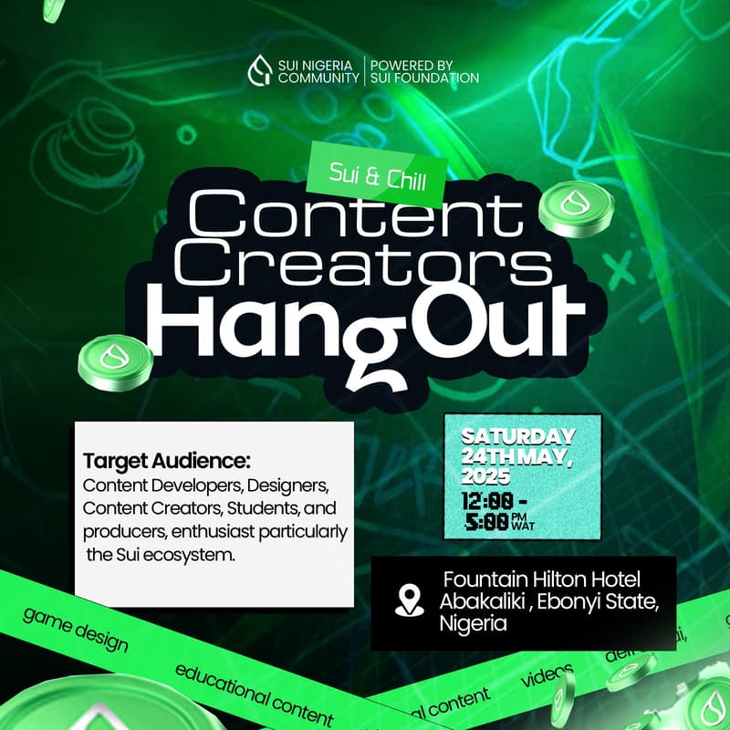 Cover Image for Sui & Chill Content Creators Hangout