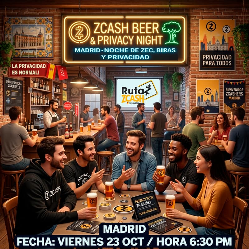Cover Image for Zcash Beer & Privacy Night - Ruta Zcash