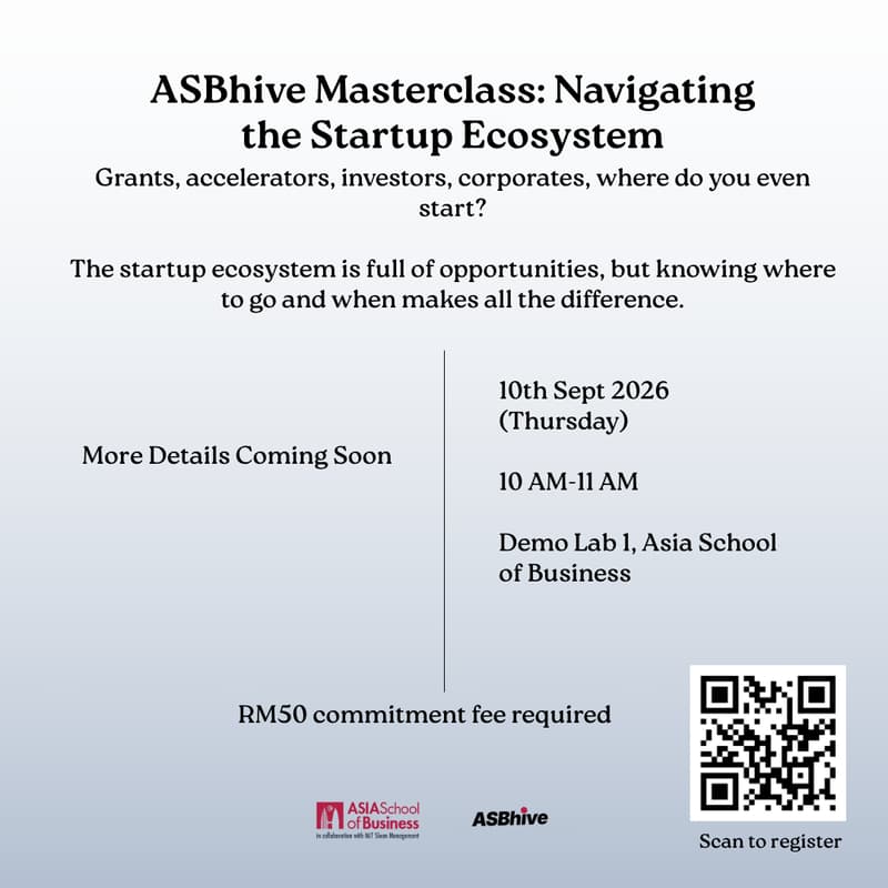 Cover Image for ASBhive Masterclass : Navigating the Startup Ecosystem
