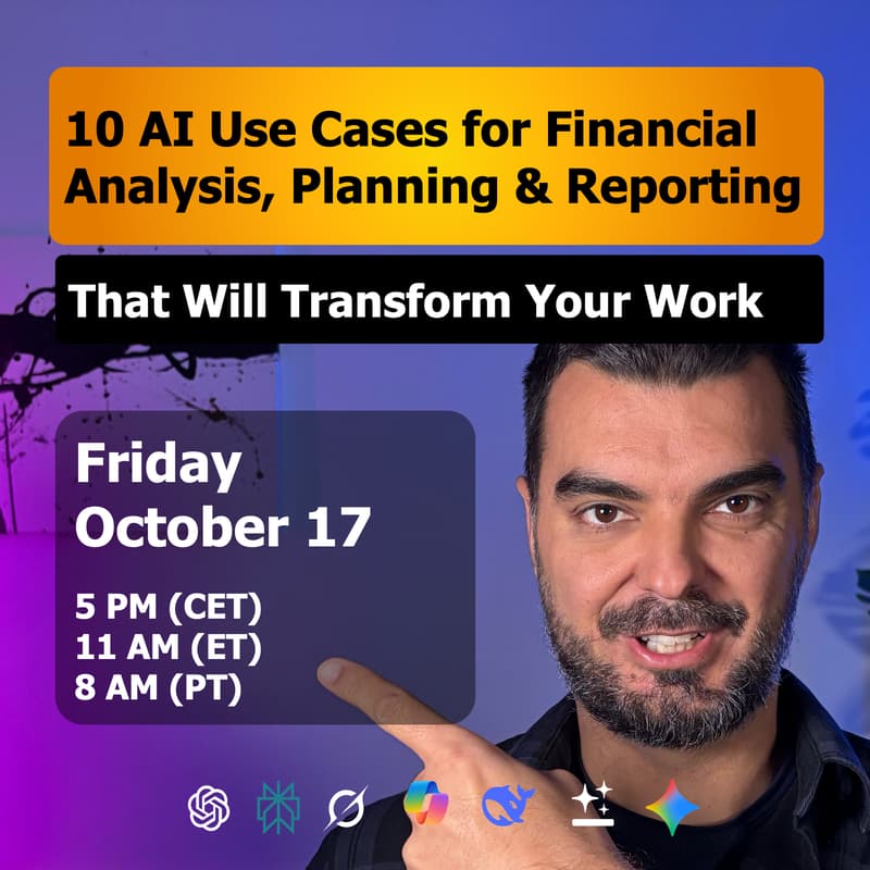 Cover Image for 10 AI Use Cases for Financial Analysis, Planning & Reporting