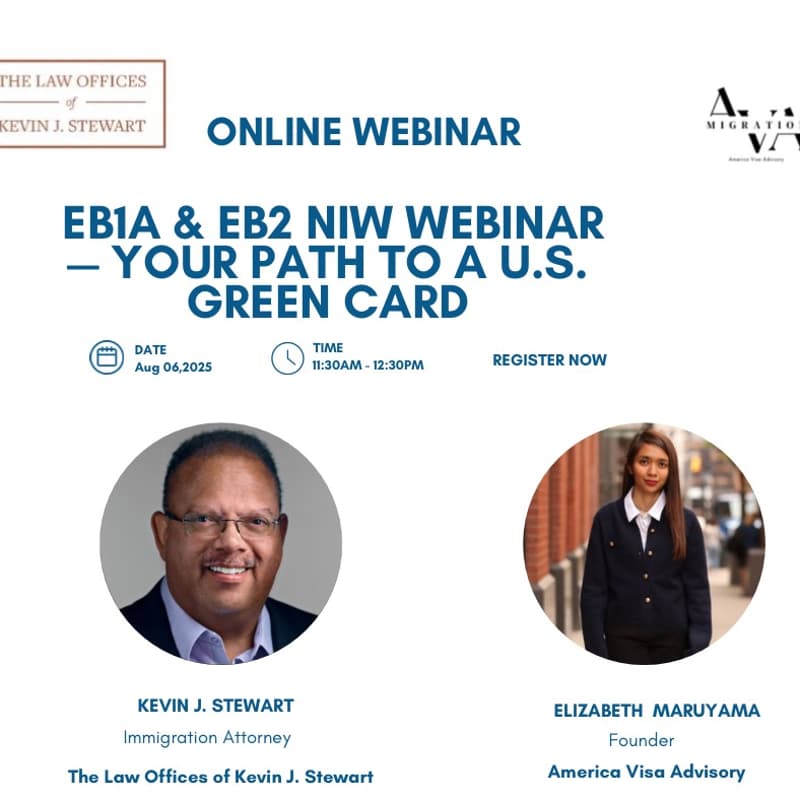 Cover Image for EB1A & EB2 NIW Webinar — Your Path to a U.S. Green Card