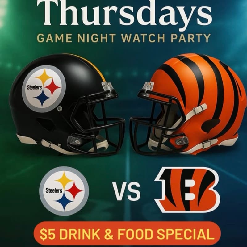 Cover Image for Pittsburgh Steelers & Cincinnati Bengals Touchdown Thursday Football + Game Night