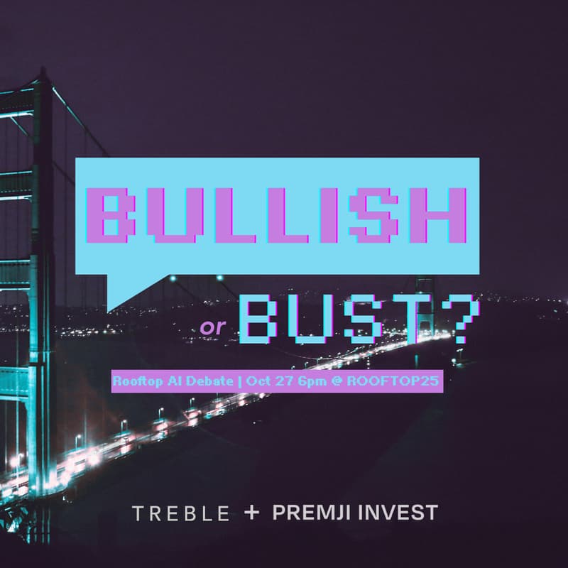 Cover Image for TechCrunch Disrupt Unofficial Welcome Party: Bullish or Bust? A Rooftop AI Debate with Baseten, Premji Invest and Treble PR