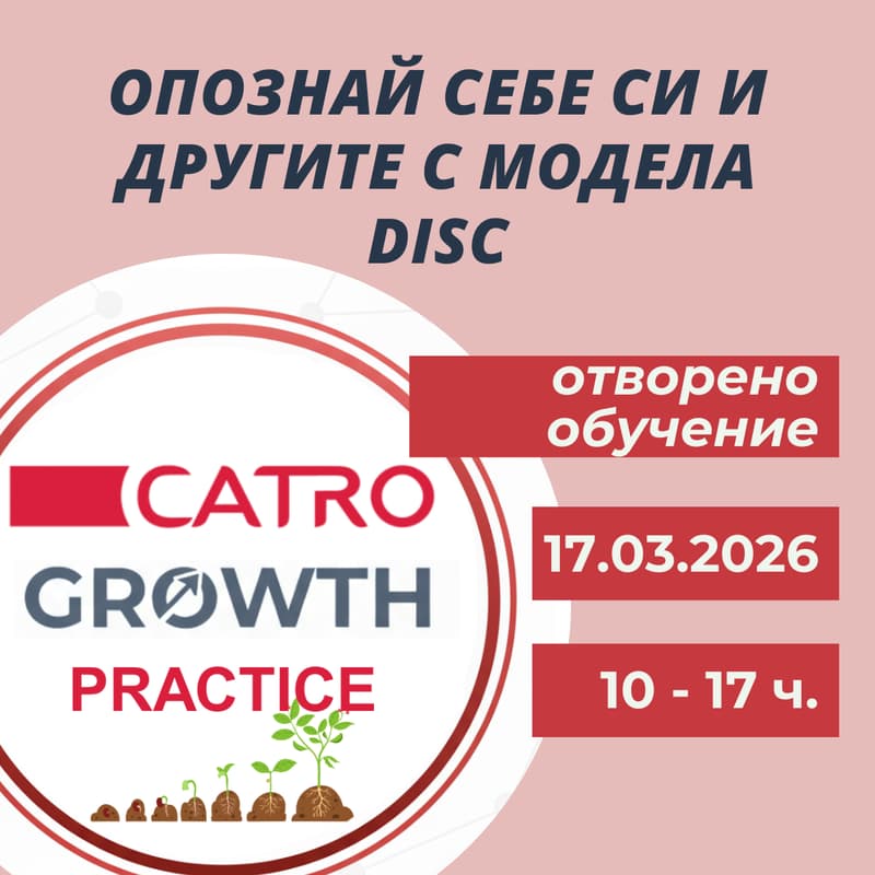 Cover Image for CATRO Growth Practice - Опознай себе си и другите с модела DISC