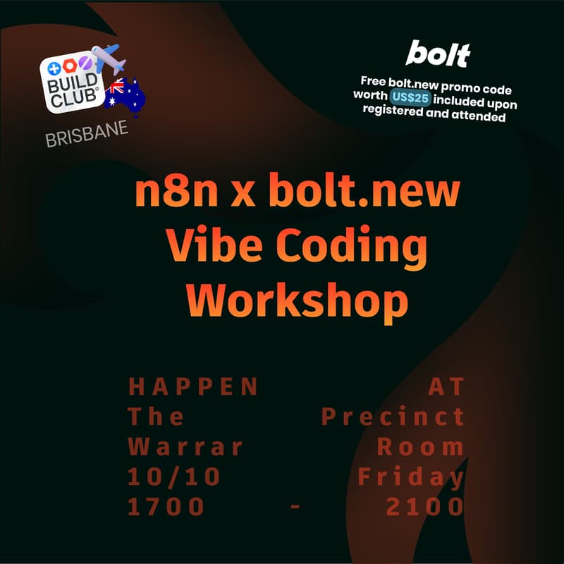 Cover Image for n8n x bolt.new Vibe Coding Workshop