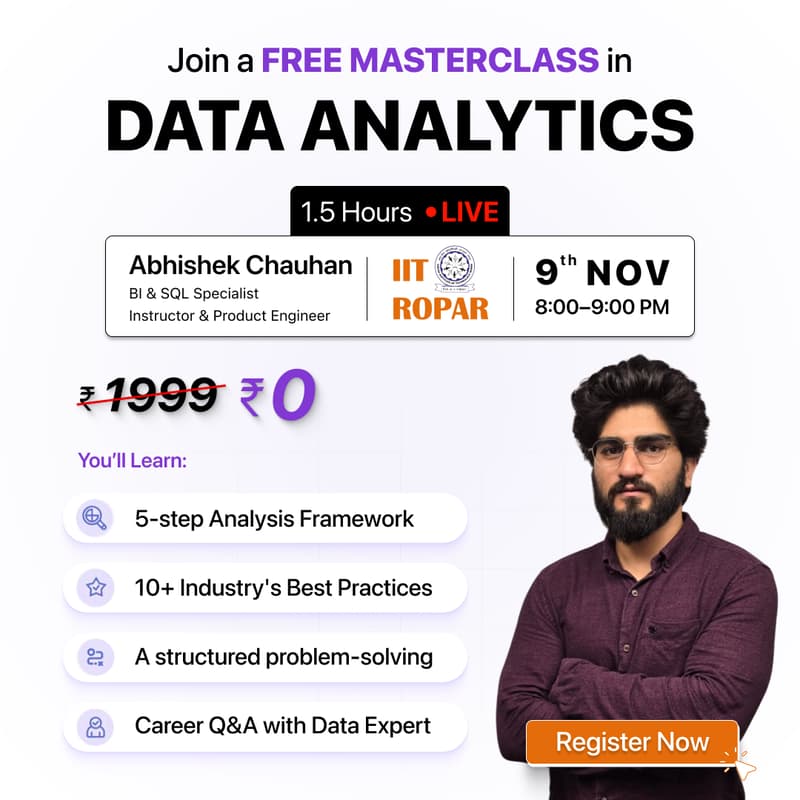 Cover Image for Live Masterclass on Data Analytics with AI Tools | ft Abhishek Chauhan, IIT Ropar