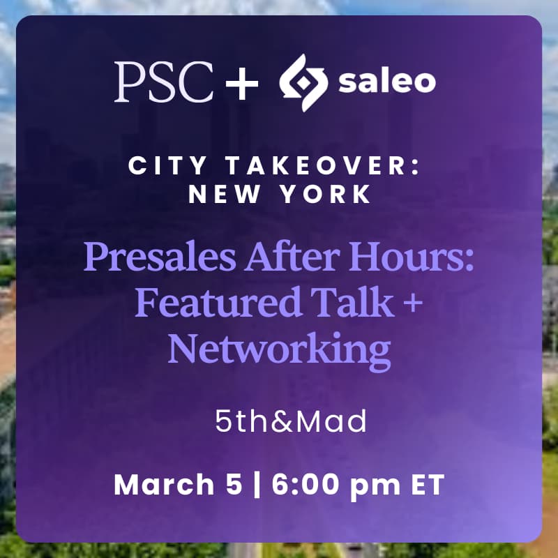 Cover Image for Presales After Hours NYC: Featured Talk + Networking