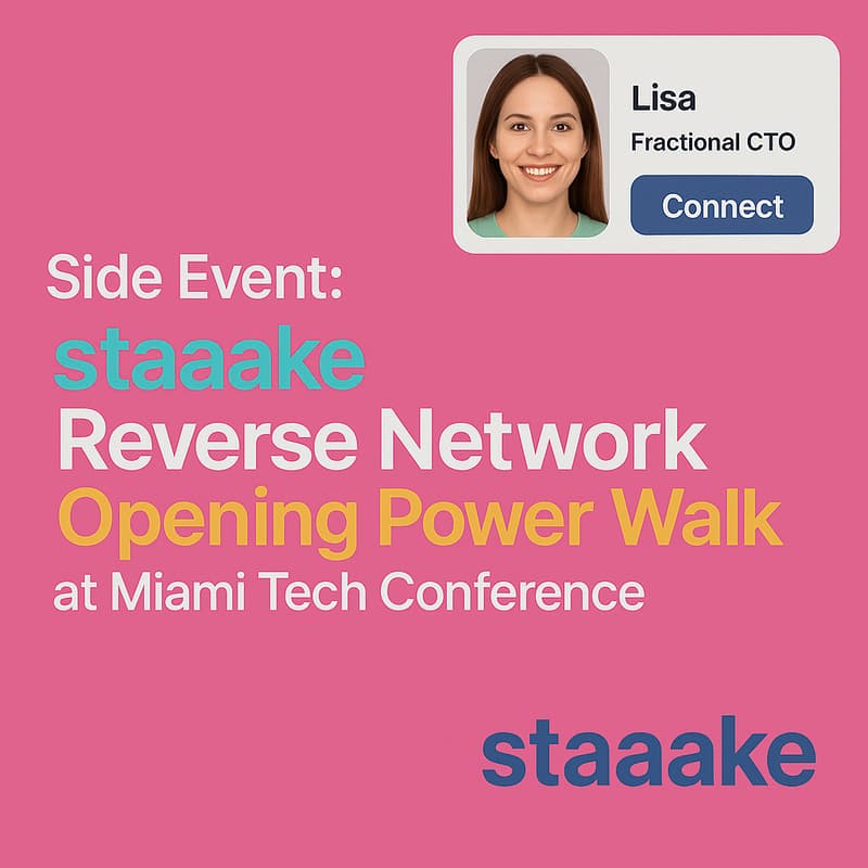 Cover Image for Side Event: staaake Reverse Network Opening Power Walk at Miami AI/Tech Conference