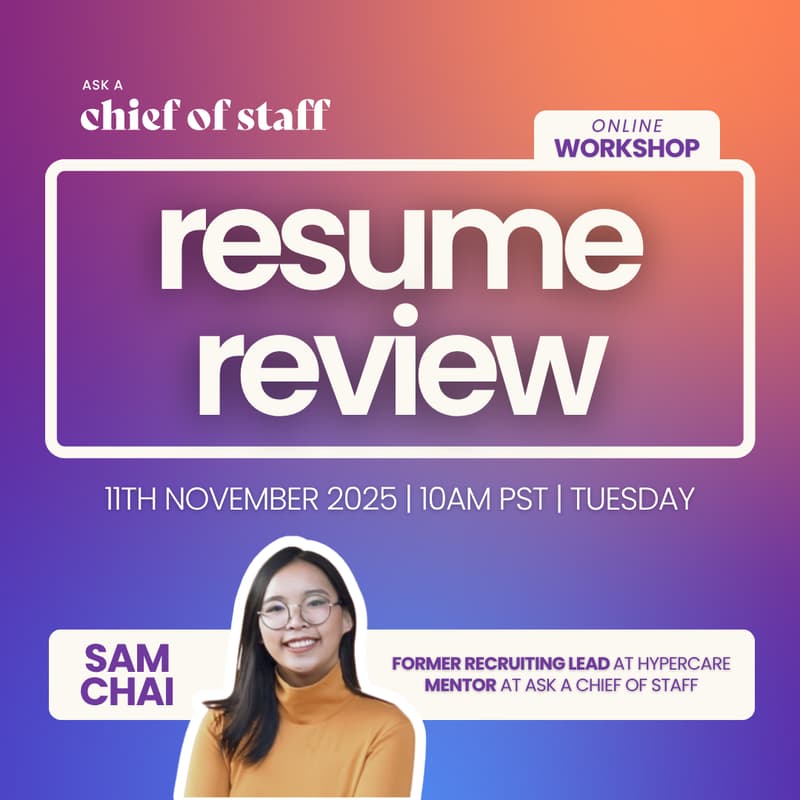 Cover Image for Ask a Chief of Staff: Peer Resume Review