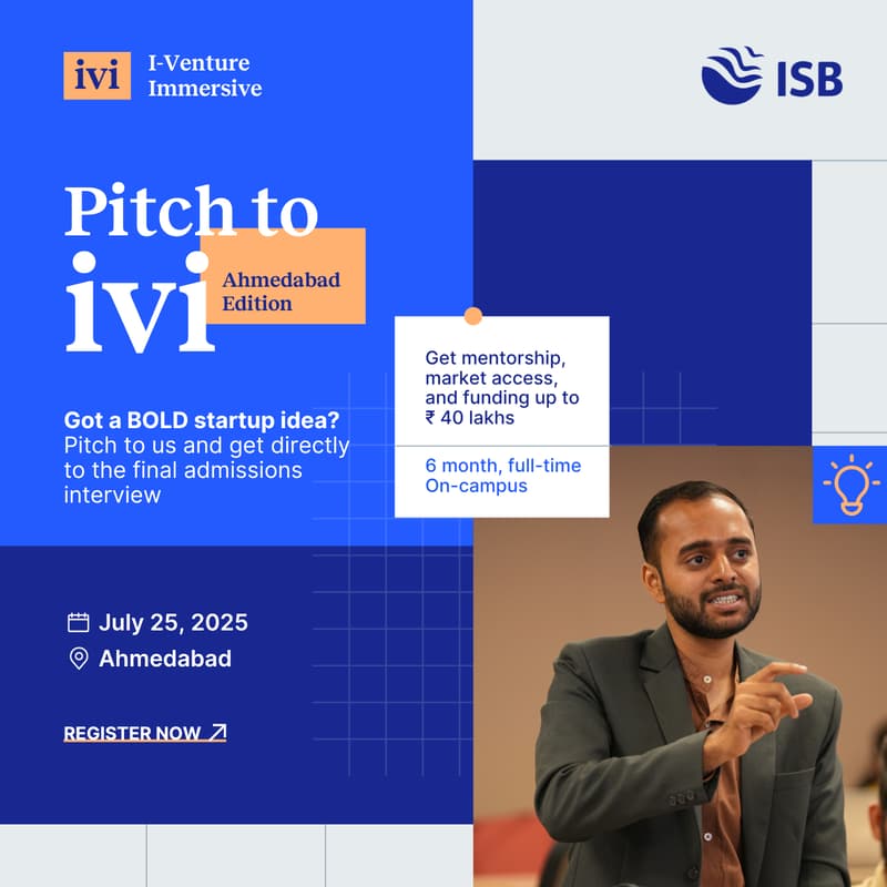 Cover Image for Pitch to ivi – Ahmedabad Edition | July 25, 2025 | 11:30 AM - 3:30 PM