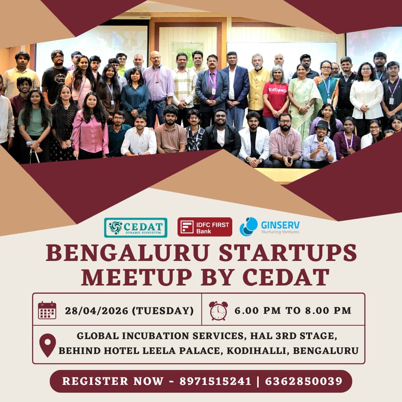 Cover Image for Bengaluru Startups Meetup by CEDAT