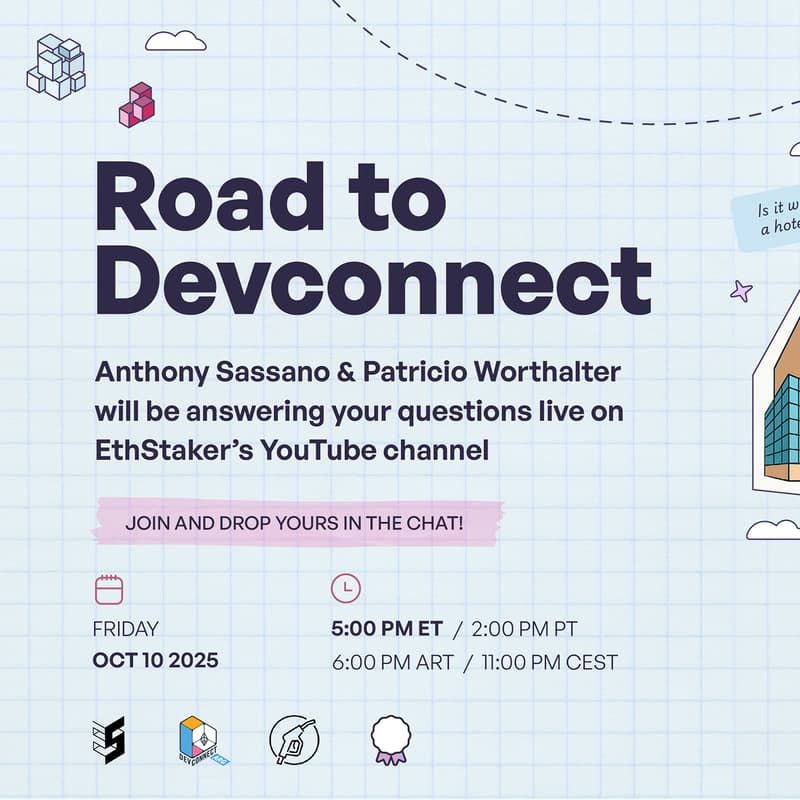 Cover Image for 'Road to Devconnect' w/ EthStaker, Patricio Worthalter & Anthony Sassano