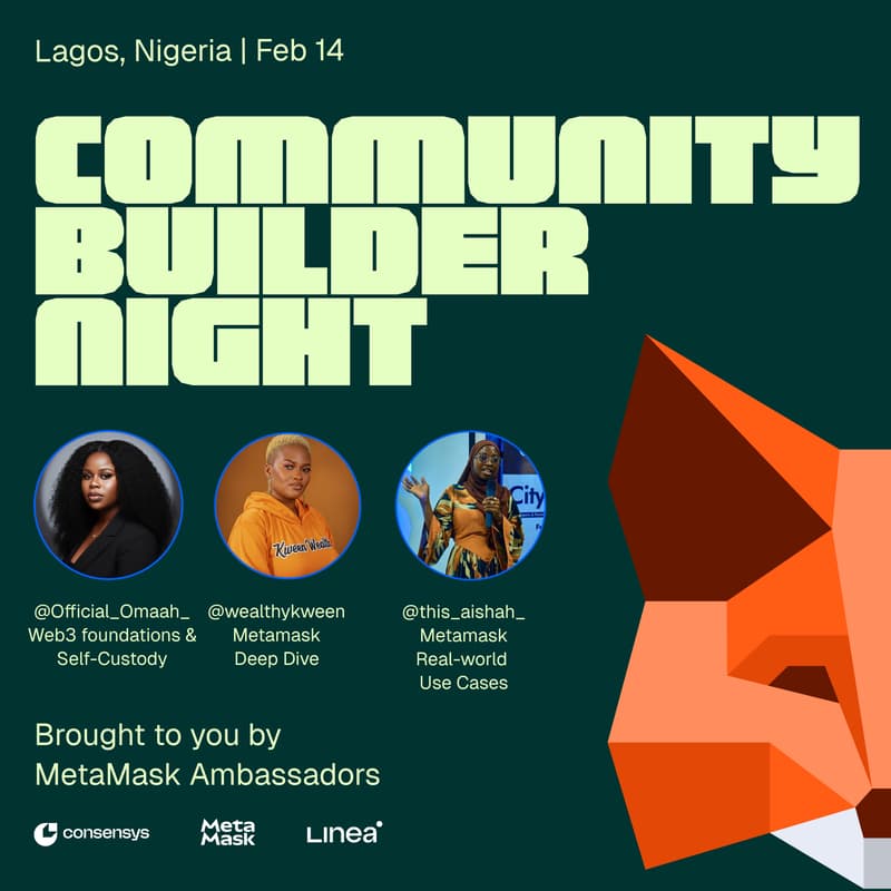 Cover Image for MetaMask Community Builder Night Lagos - Africa Edition