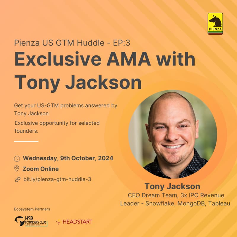 Cover Image for Exclusive AMA - Tony Jackson (CEO Dream Team, 3x IPO Revenue Leader - Snowflake, MongoDB, Tableau)
