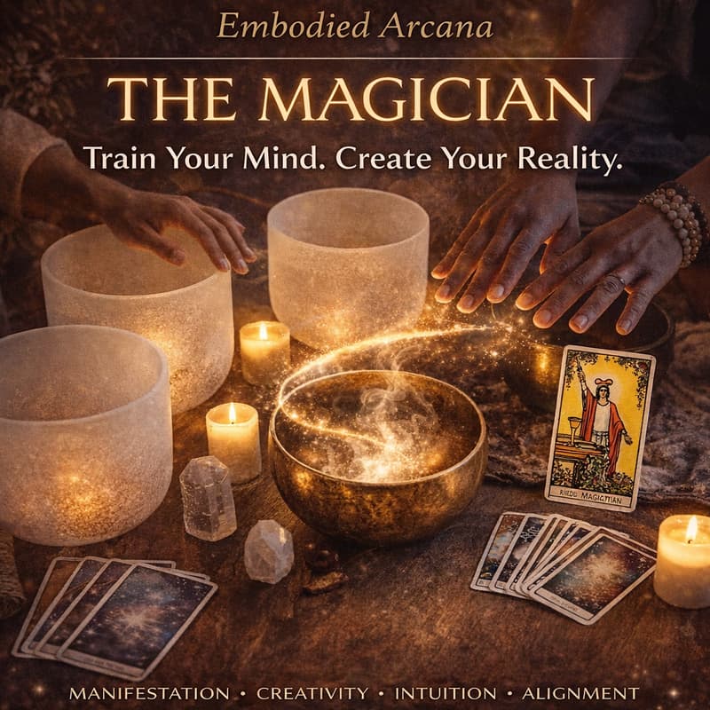 Cover Image for EMBODIED ARCANA: THE MAGICIAN ✨ Train Your Mind. Create Your Reality ✨Cacao • Breathwork • Sound Journey ✨