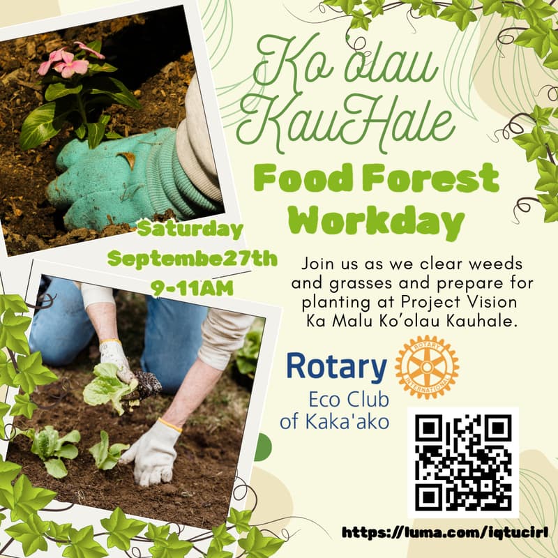 Cover Image for Food Forest Workday at Ko'olau Kau Hale