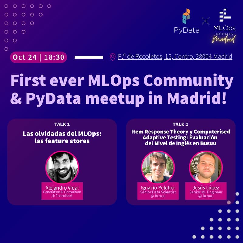 Cover Image for PyData + MLOps Community Madrid el 24 de Octubre!