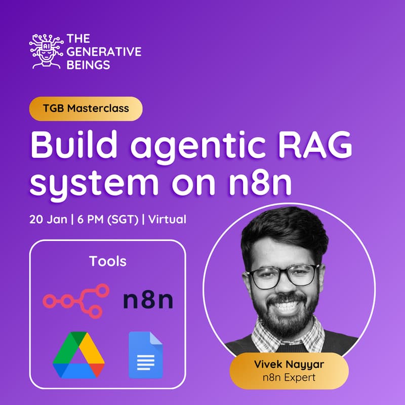 Cover Image for Build agentic RAG system on n8n | TGB Masterclass