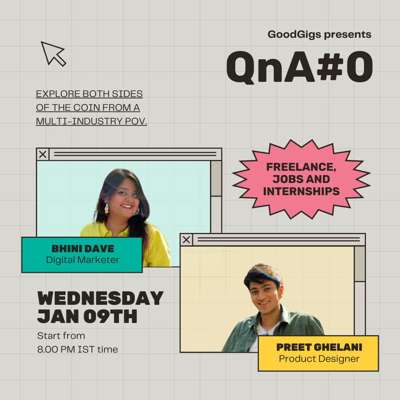 Cover Image for GoodGigs QnA#0 - Freelance, Jobs And Internships