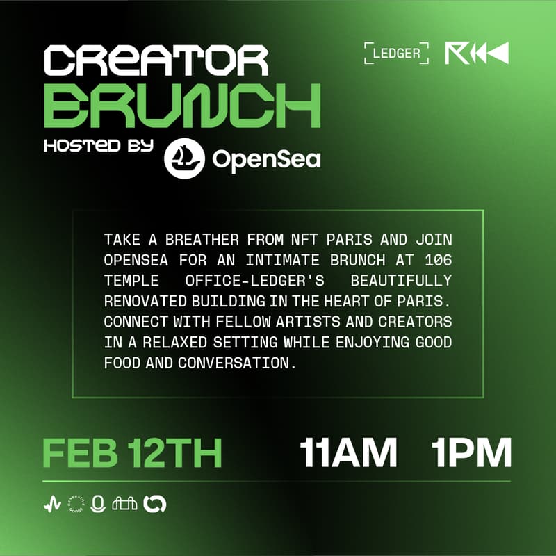 Cover Image for Ledger 106 Experience: Creator Brunch Hosted by OpenSea