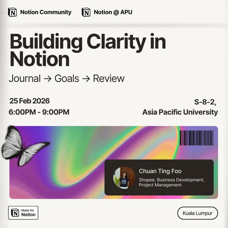 Cover Image for Notion Malaysia #5: Building Clarity in Notion