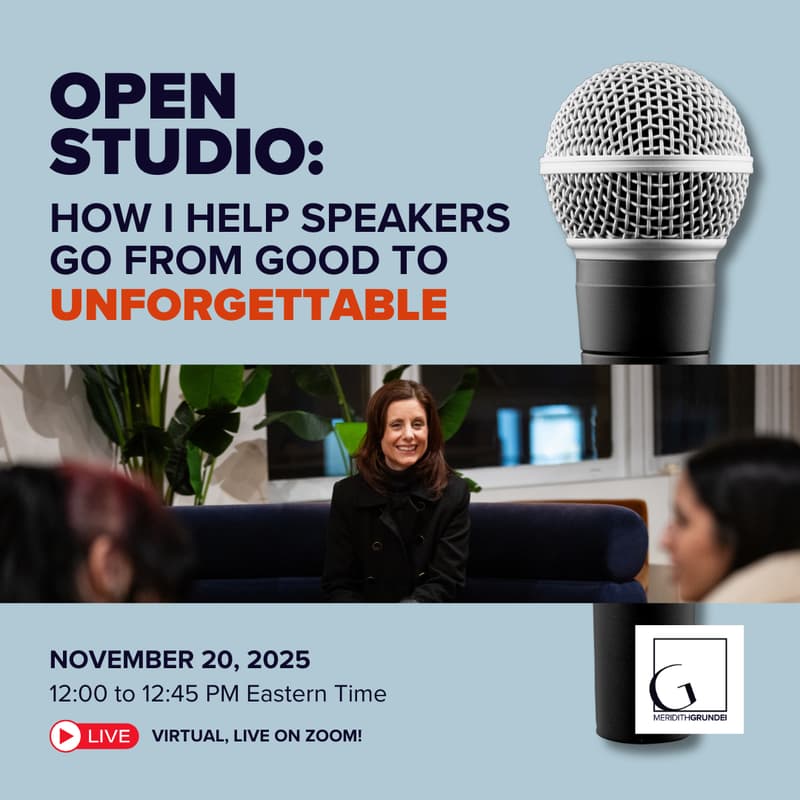 Cover Image for Open Studio: How I Help Speakers Go From Good to Unforgettable