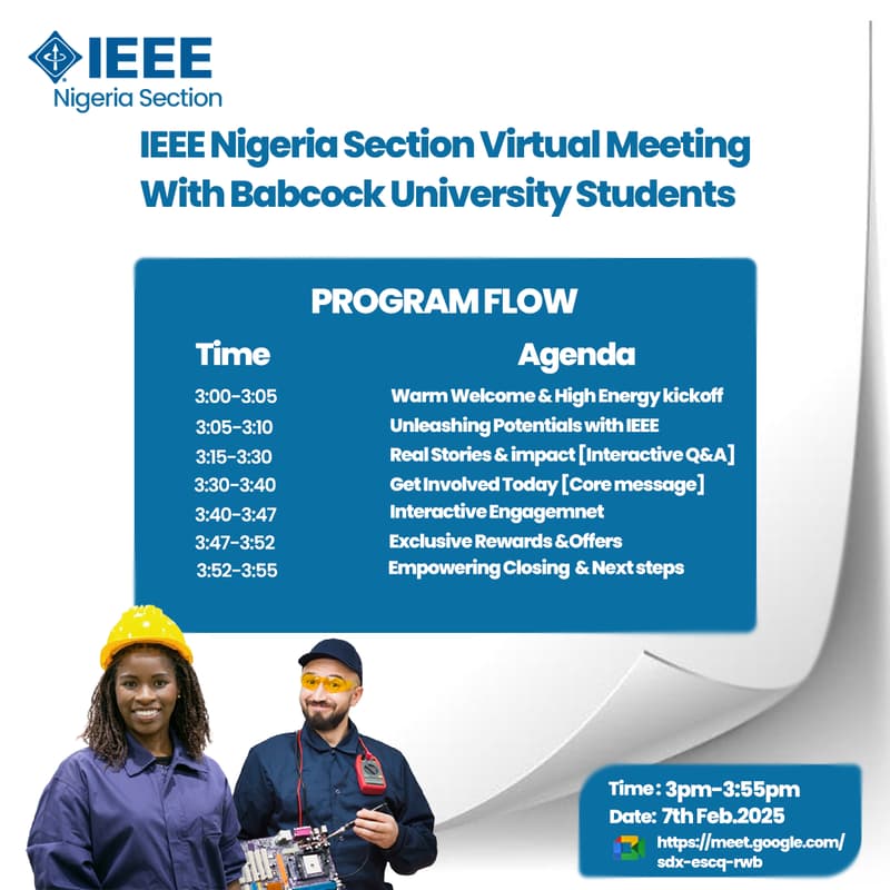 Cover Image for IEEE Nigeria Section Interactive Session with Babcock University Students