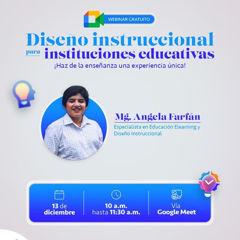 Cover Image for Webinar gratuito: Diseño instruccional para instituciones educativas.🧑💻