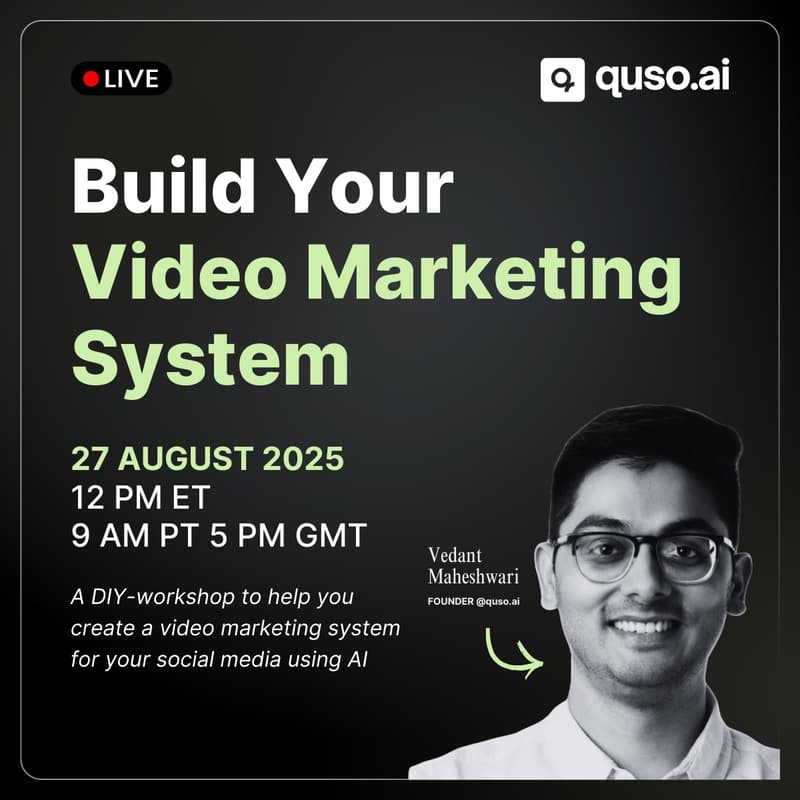 Cover Image for BUILD YOUR VIDEO MARKETING SYSTEM [LIVE WORKSHOP]