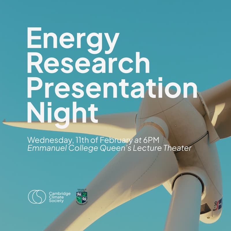 Cover Image for Energy Research Presentation Night (with the UC Sustainability Society)