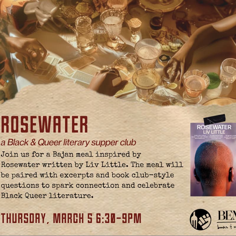 Cover Image for Black & Queer Literary Supper Club with The Amandla Collective: Rosewater