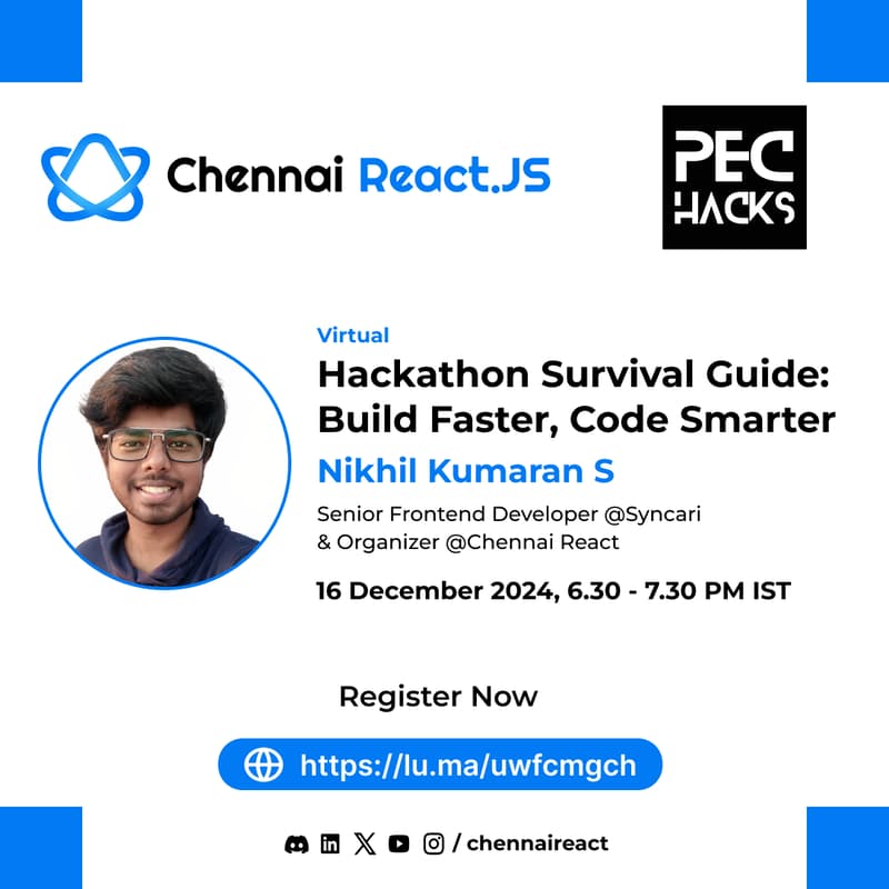 Hackathon Survival Guide: Build Faster, Code Smarter · Zoom · Luma
