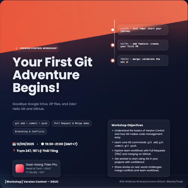 Cover Image for [Workshop] Version Control: Your First Git Adventure Begins!