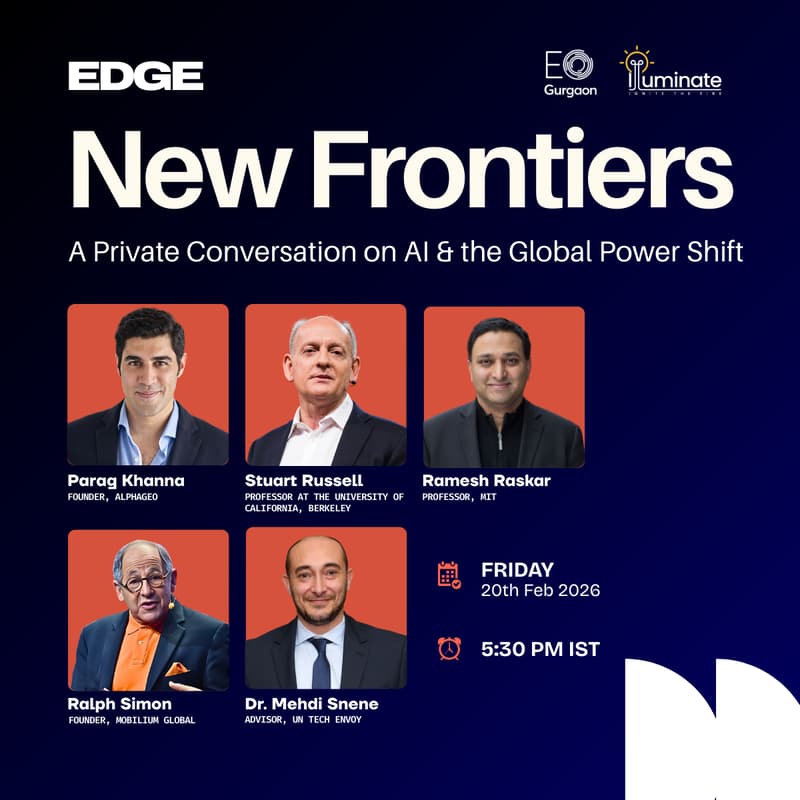 Cover Image for New Frontiers: Parag Khanna · Stuart Russell · Ramesh Raskar · Ralph Simon · Mehdi Snene