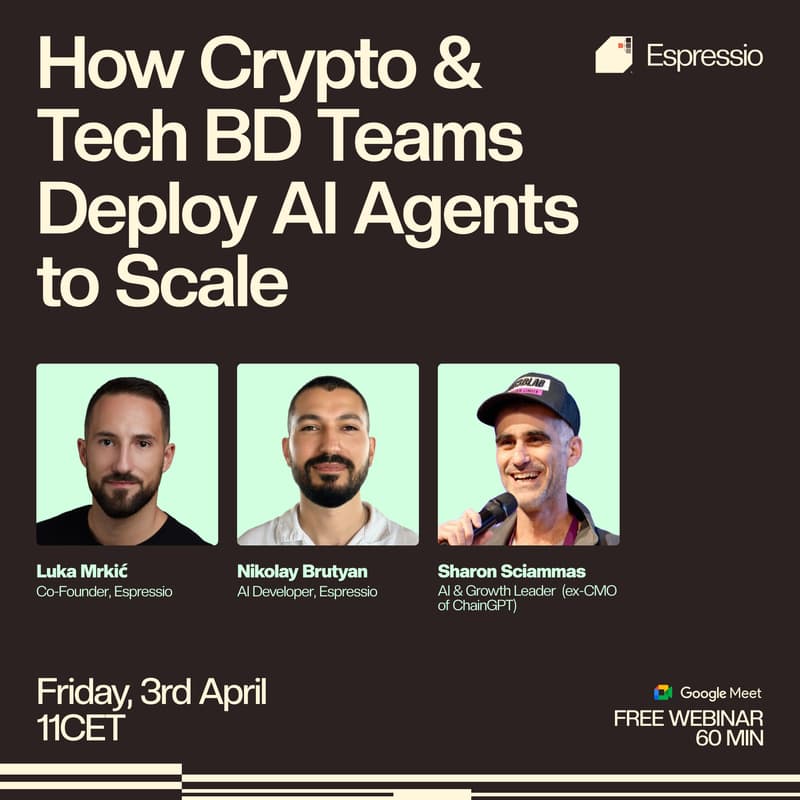 Cover Image for WEBINAR: How Crypto & Tech BD Teams Deploy AI Agents to Scale